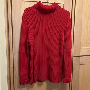 Lands' End Red Turtleneck Sweater